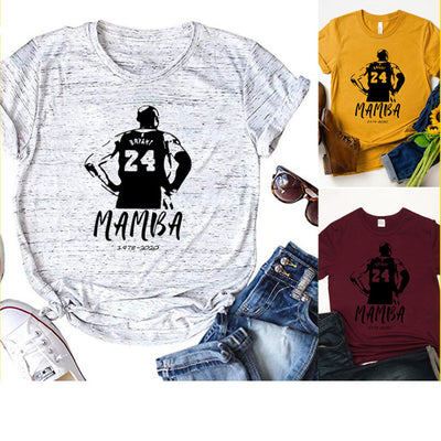 Kobe Memorial MAMBA Short Sleeve Women's Casual T-Shirts
